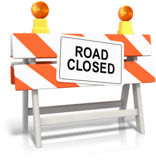 Road Closed Barrier Sign PNG image