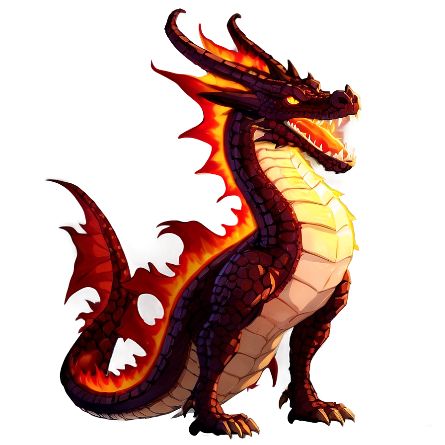 Roaring Anime Fire Dragon Png 76 PNG image