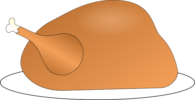 Roast Turkey Cartoon Illustration PNG image