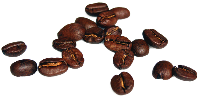 Roasted Coffee Beans Black Background PNG image