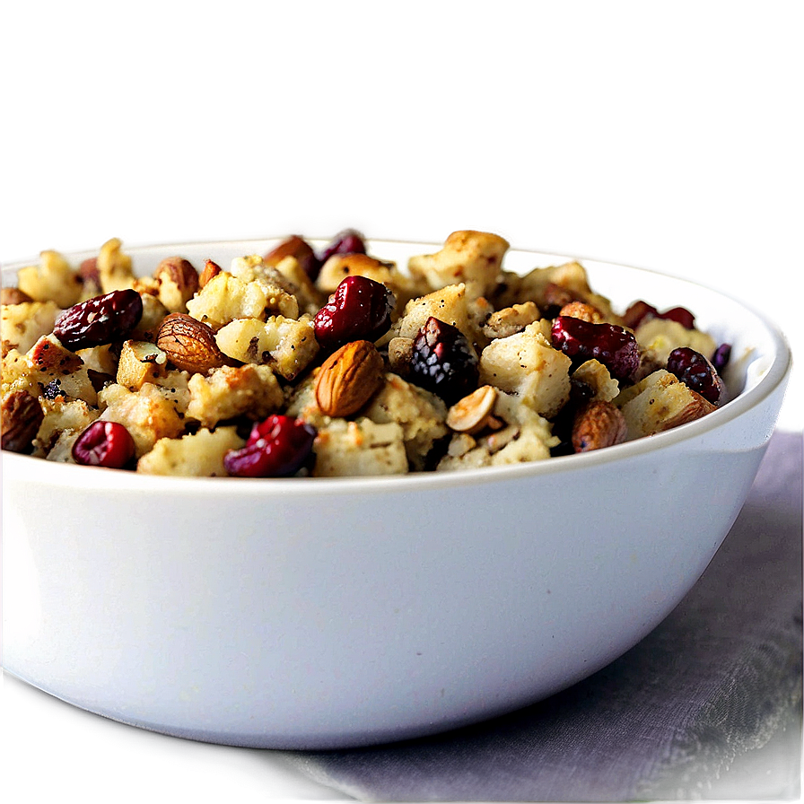 Roasted Nut And Cranberry Stuffing Png Ycj11 PNG image