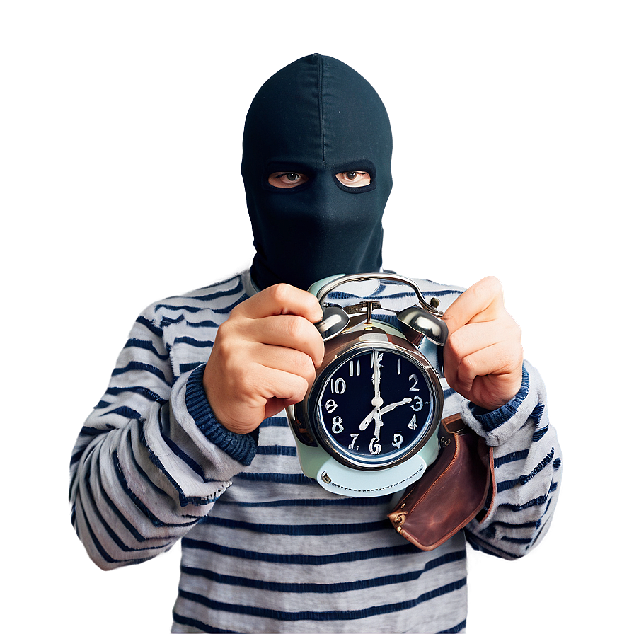 Robber With Alarm Clock Png Pcf PNG image