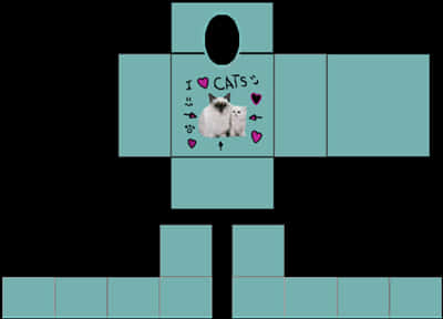 Roblox Cat Love Shirt Template PNG image