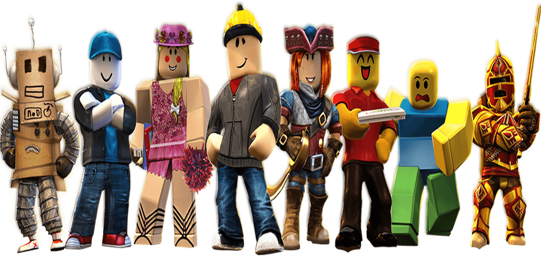 Roblox Characters Variety Lineup PNG image