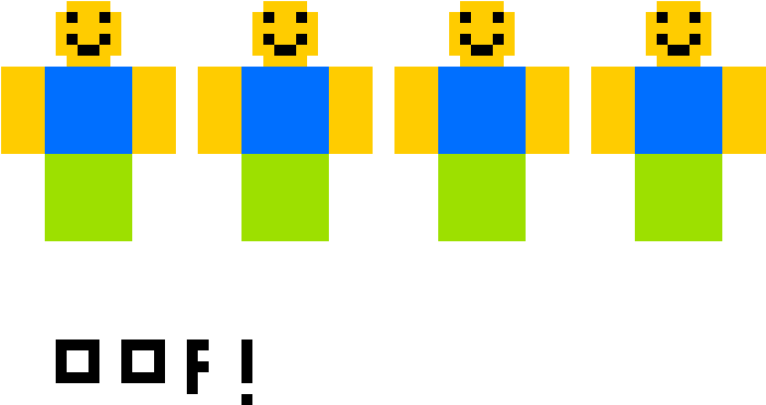 Roblox Classic Noob Characters Oof PNG image