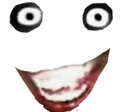 Roblox Face Distorted Smile PNG image