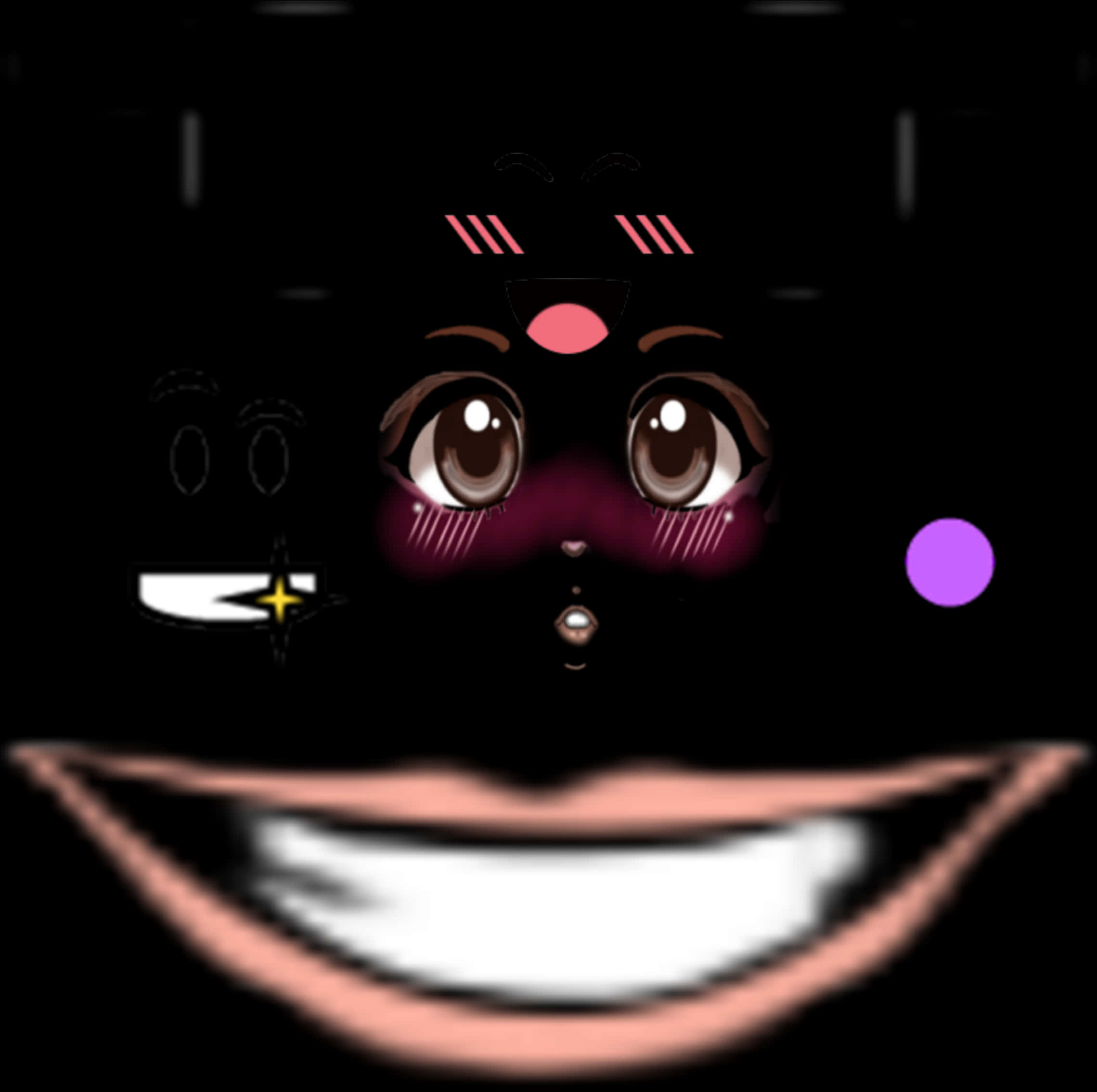 Roblox Face Glowing Eyes Smile PNG image