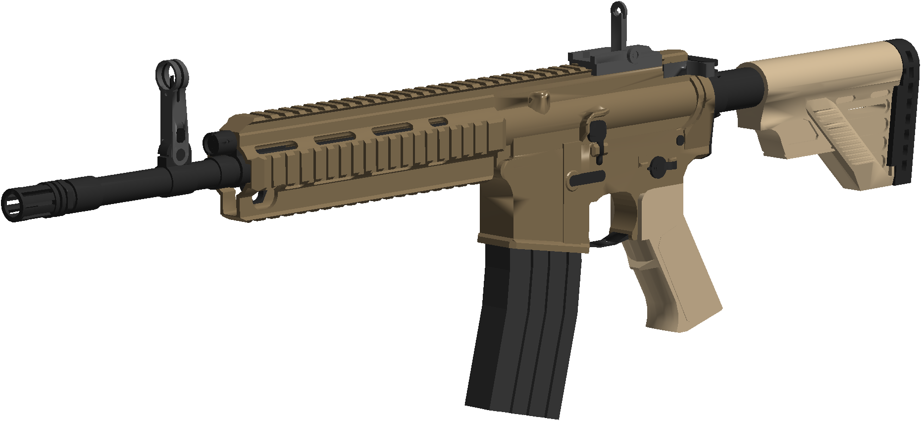 Roblox Styled Rifle3 D Model PNG image