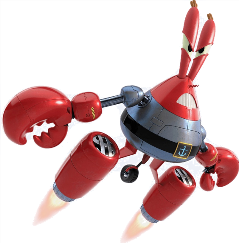 Robot Mr Krabs Flying PNG image