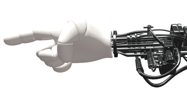 Robotic Hand Pointing Gesture PNG image
