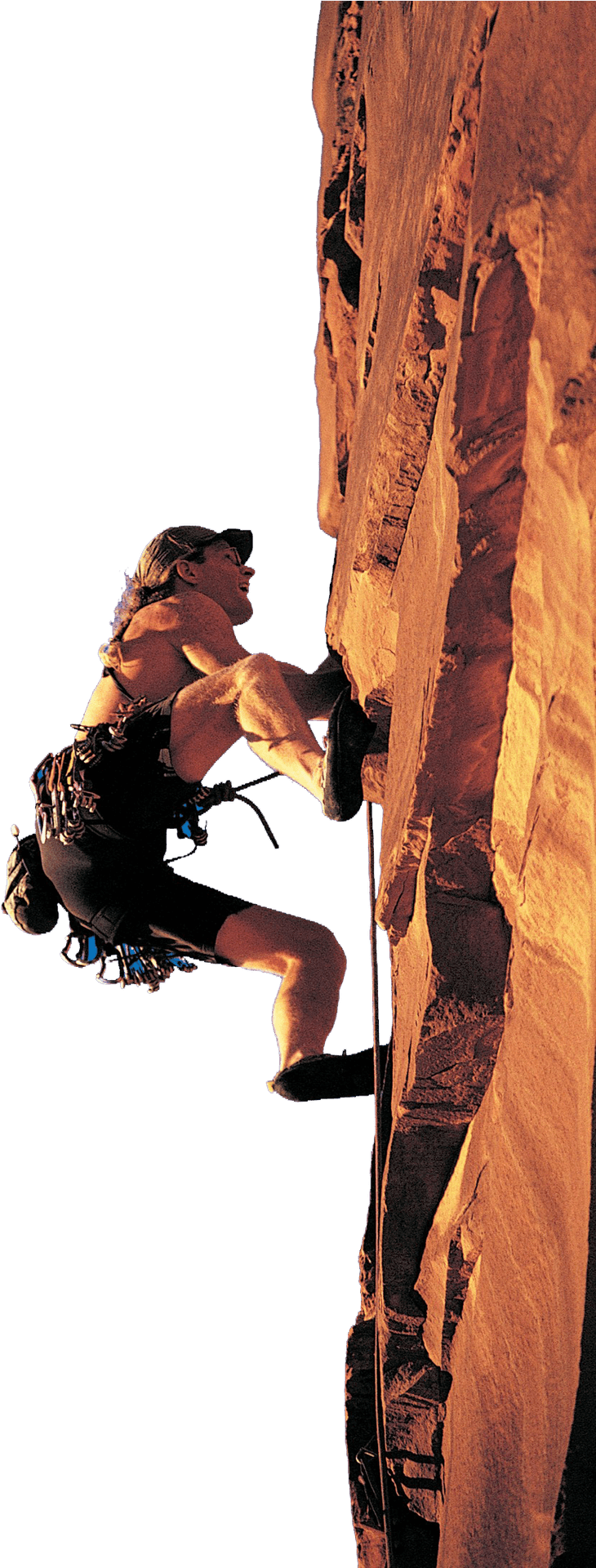 Rock Climber Ascending Cliff PNG image