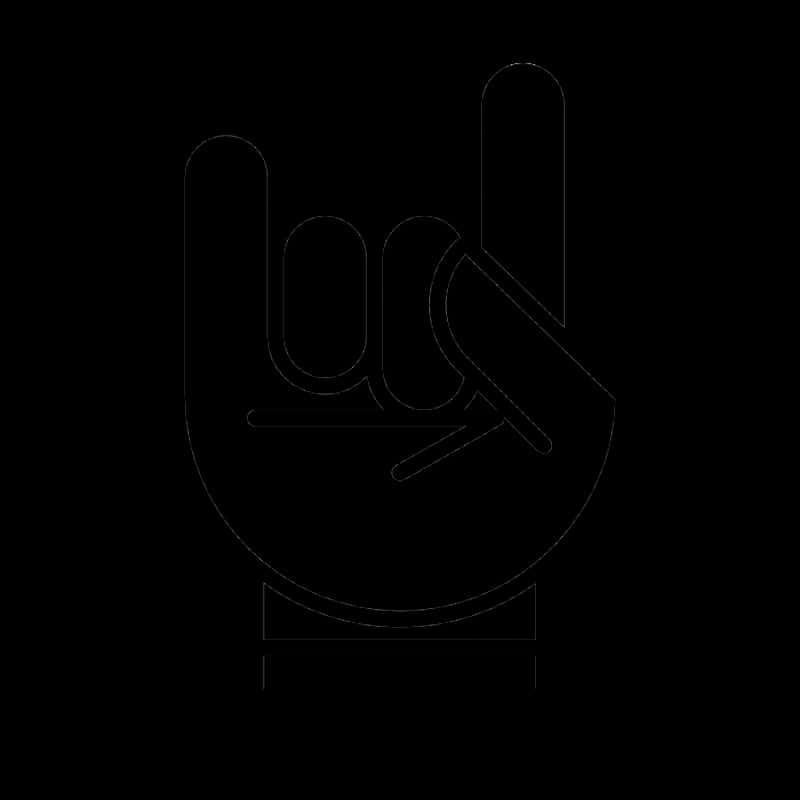 Rock Hand Sign Silhouette PNG image