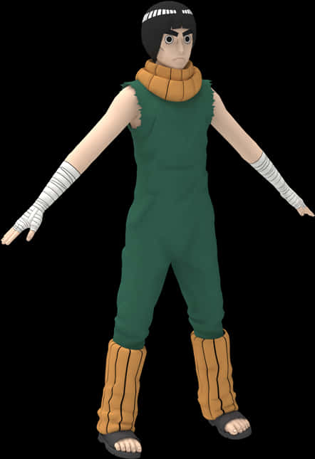 Rock Lee Anime Character Pose PNG image