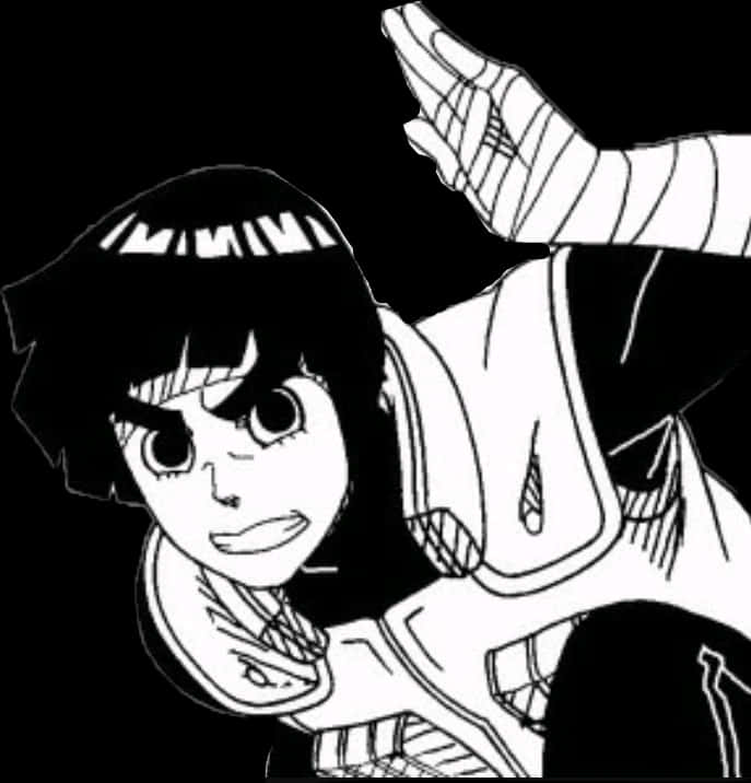 Rock Lee Readyfor Action PNG image