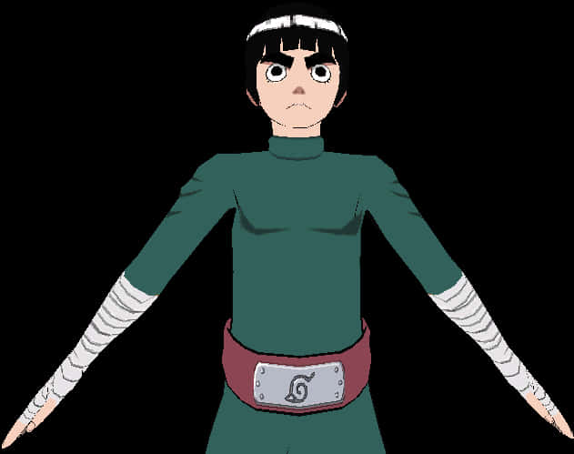 Rock Lee Standing Confident PNG image