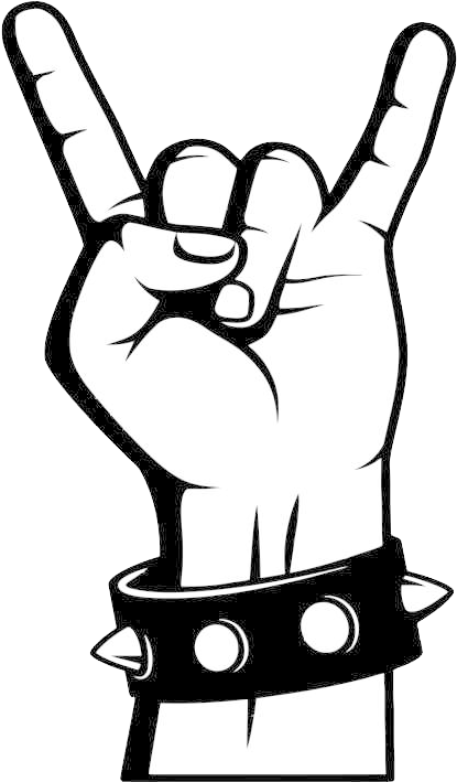 Rock On Hand Sign_ Vector Art PNG image