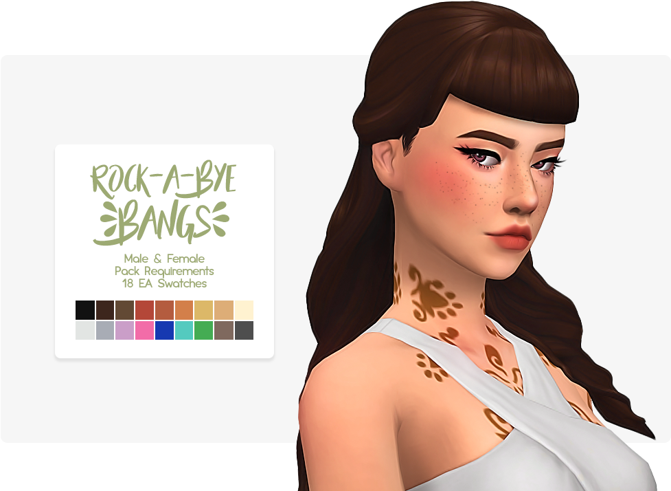 Rocka Bye Bangs Hairstyle Sim Character PNG image