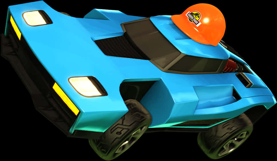 Rocket League Car With Hard Hat Topper PNG image