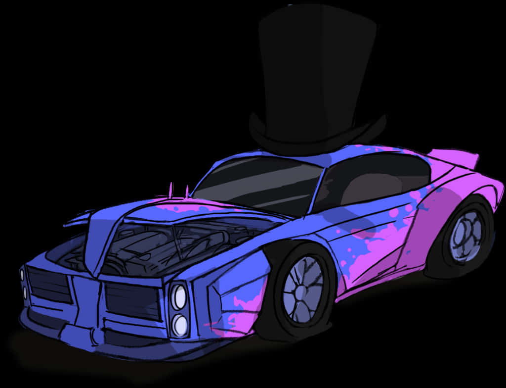 Rocket League Car With Top Hat PNG image