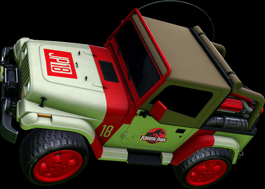 Rocket League Jurassic Jeep Vehicle PNG image