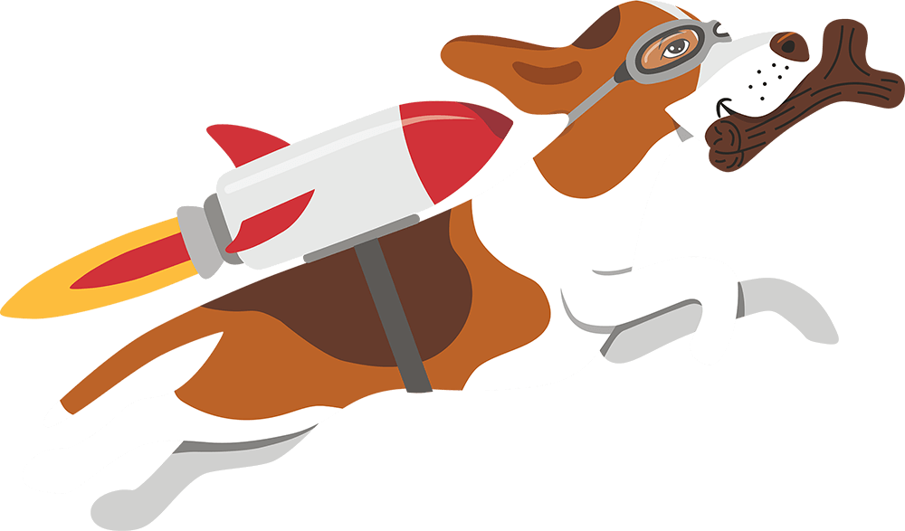 Rocket Powered Dog With Bone PNG image