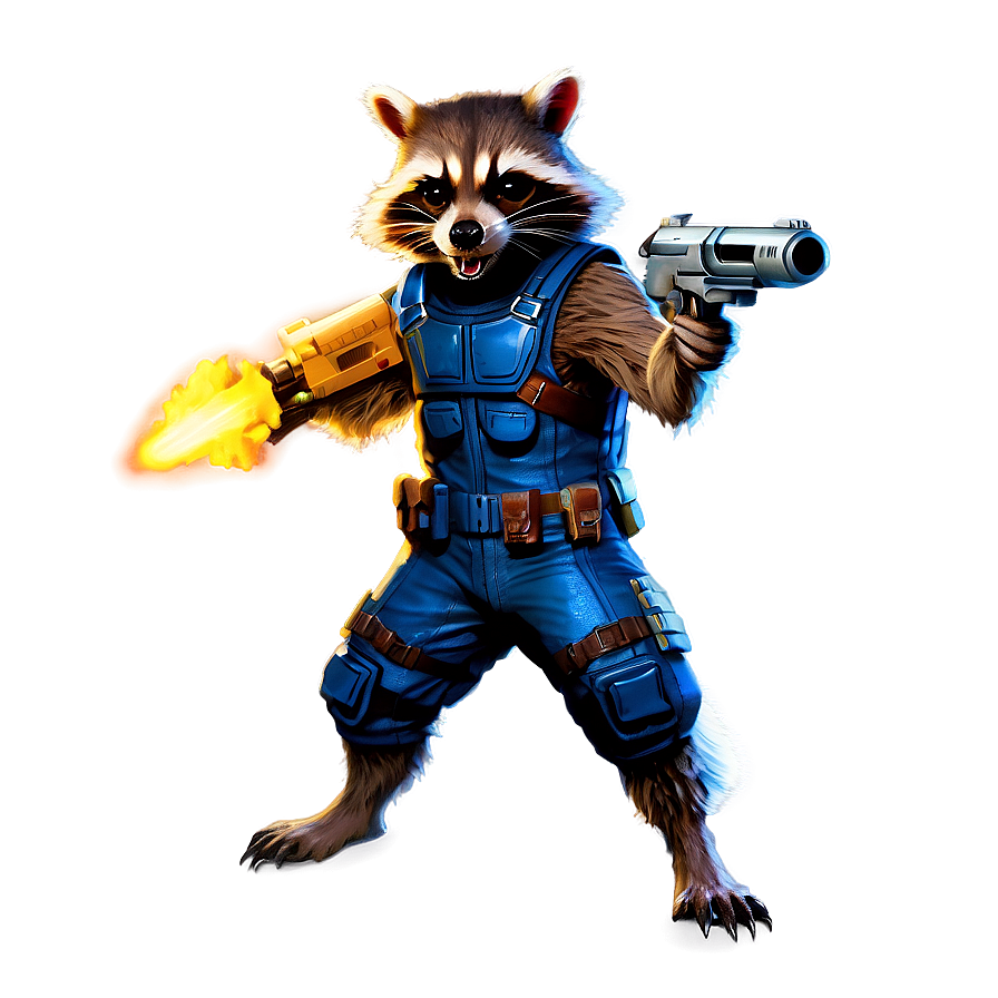 Rocket Raccoon Armed Png 06282024 PNG image