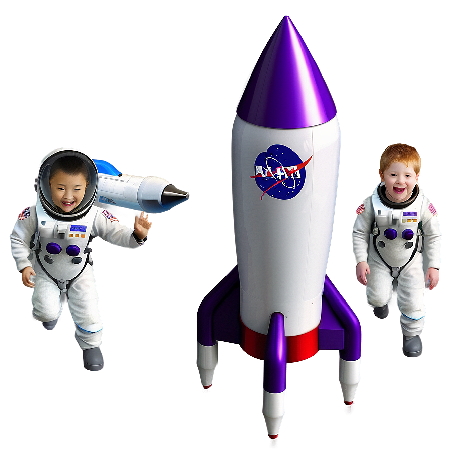 Rocketship With Astronauts Png 06132024 PNG image