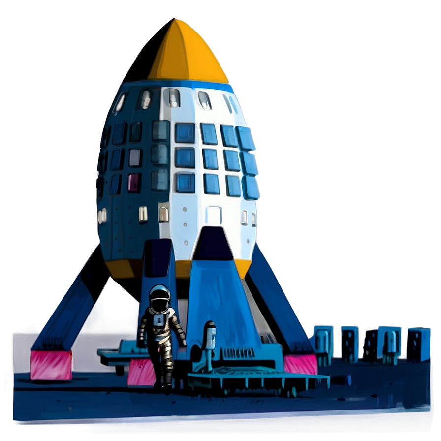 Rocketship With Astronauts Png 27 PNG image