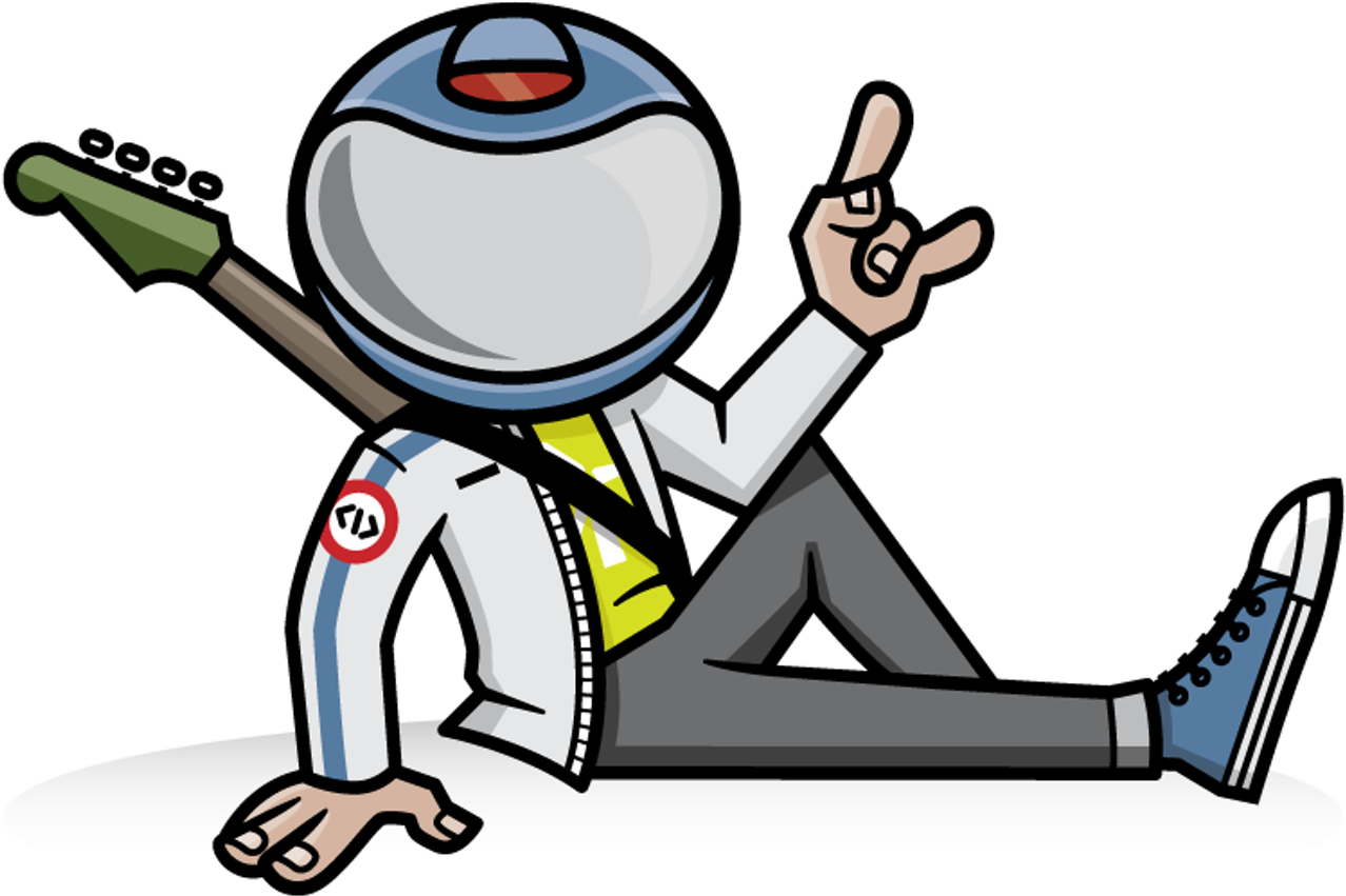 Rocking Spaceman Cartoon Vector PNG image