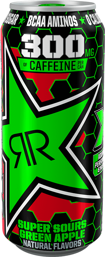 Rockstar Energy Drink Green Apple Can PNG image