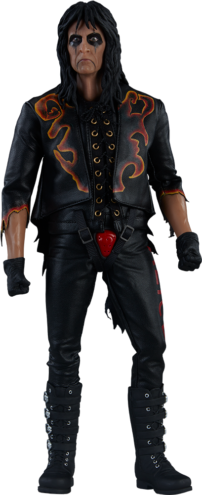 Rockstar_ Figure_in_ Leather_ Attire PNG image