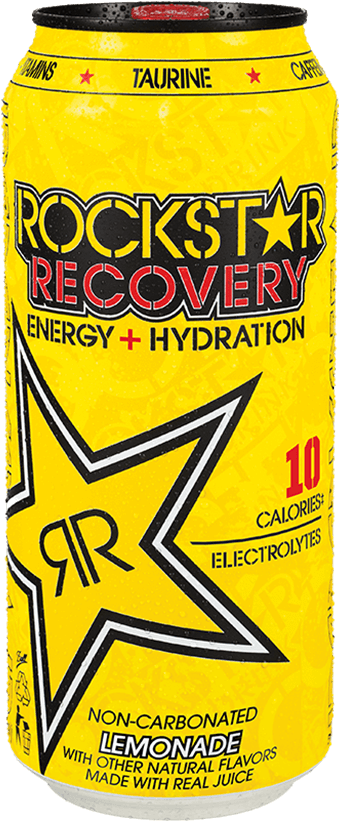 Rockstar Recovery Energy Drink Lemonade Can PNG image