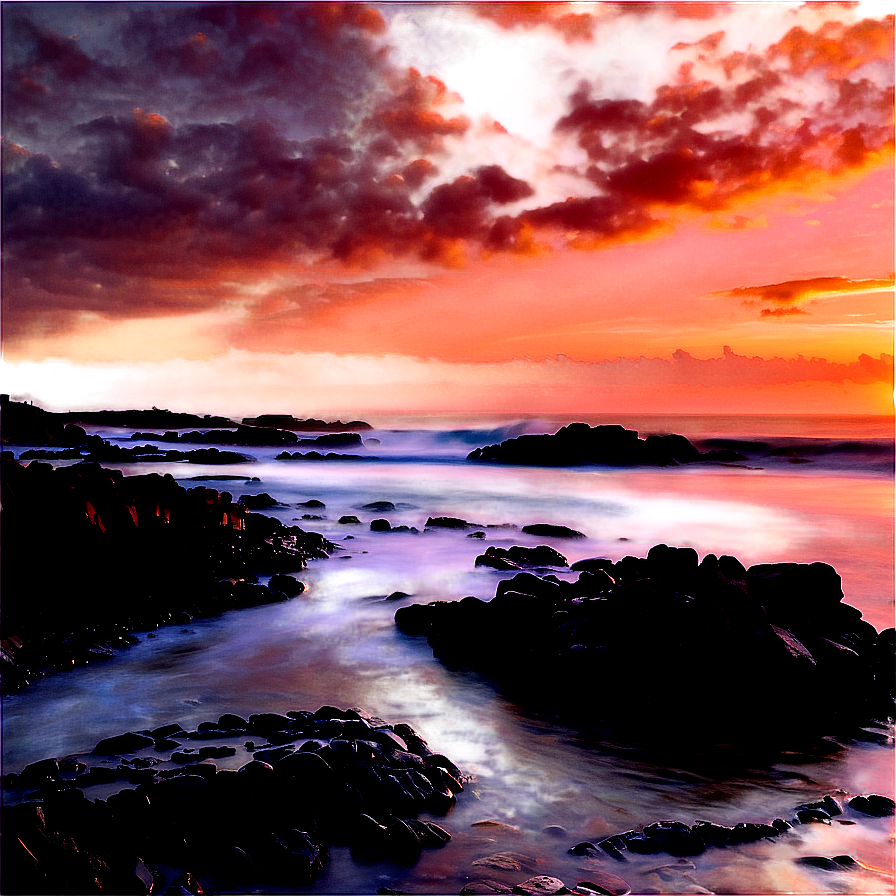 Rocky Coastline At Sunrise Photo Png Hdp PNG image