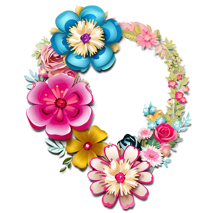 Rolled Flower Frame Embellishment Png 39 PNG image