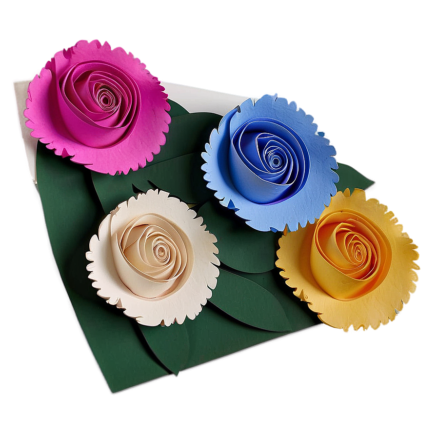 Rolled Flower Greeting Card Accent Png 06282024 PNG image