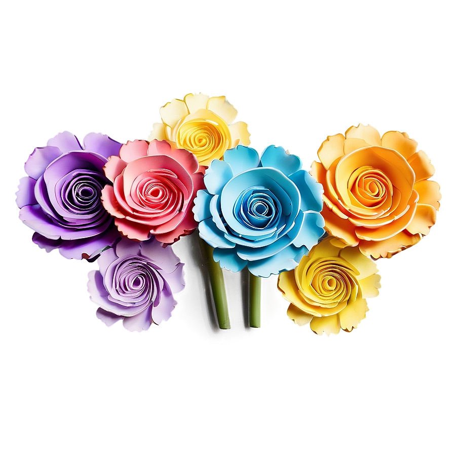 Rolled Flower Stationery Embellishment Png 06282024 PNG image