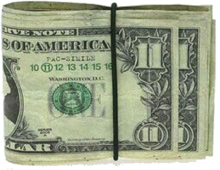 Rolled One Dollar Bill PNG image