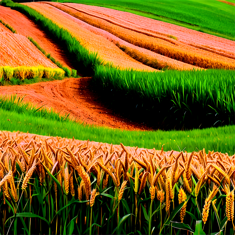 Rolling Hills Wheat Field Png Ckg PNG image