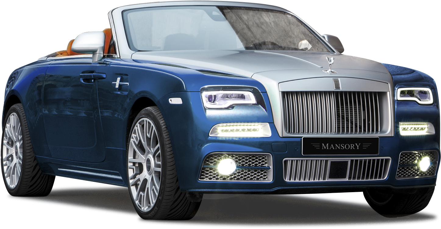 Rolls Royce Dawn Mansory Convertible Blue PNG image