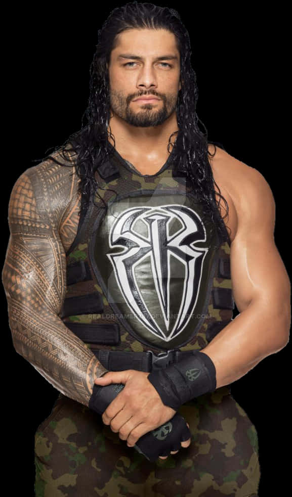 Roman Reigns Wrestler Pose PNG image