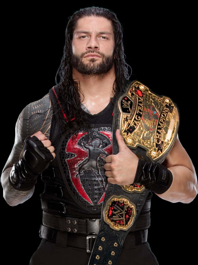 Roman Reignswith Championship Belt PNG image