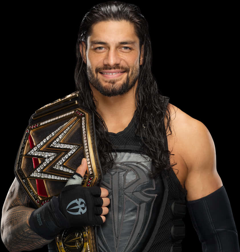 Roman Reignswith Championship Belt PNG image