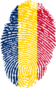 Romanian Flag Fingerprint Art PNG image