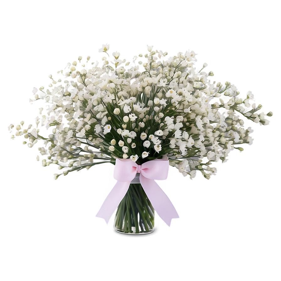 Romantic Baby's Breath Centerpiece Png 06212024 PNG image