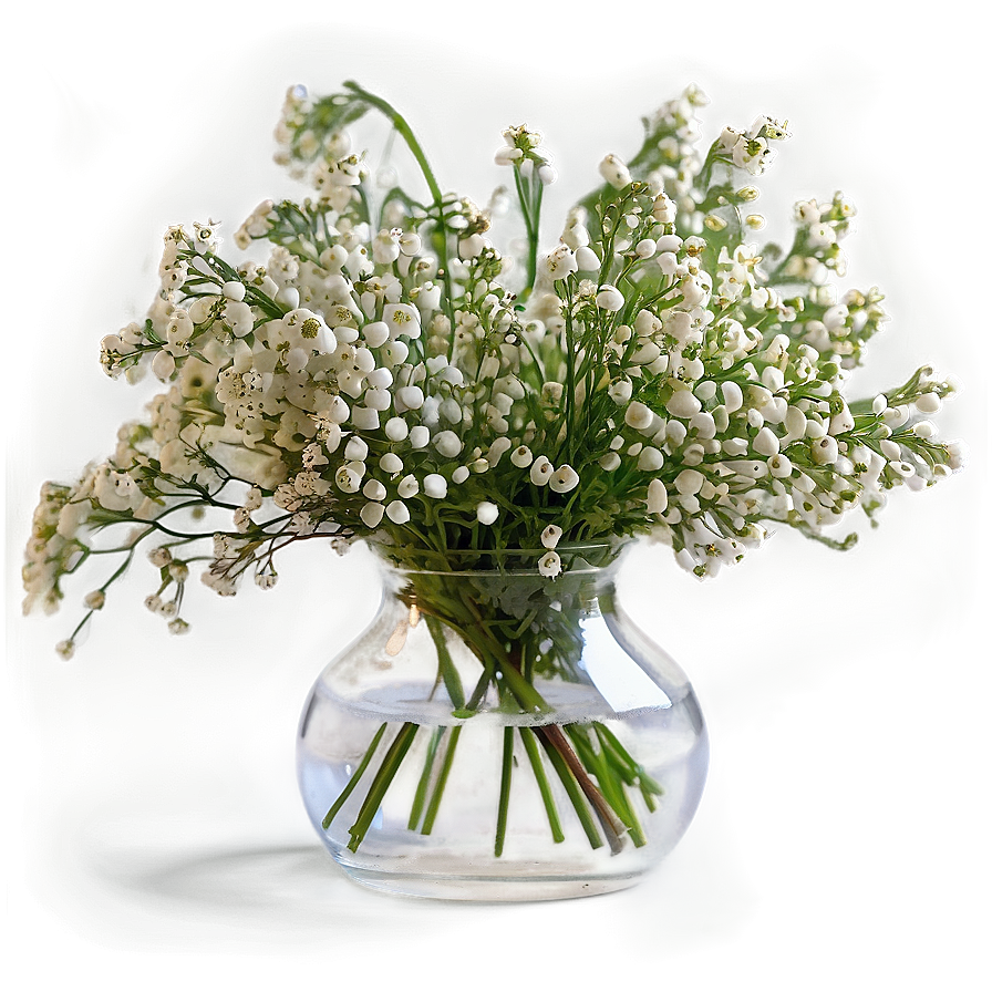 Romantic Baby's Breath Centerpiece Png 06212024 PNG image