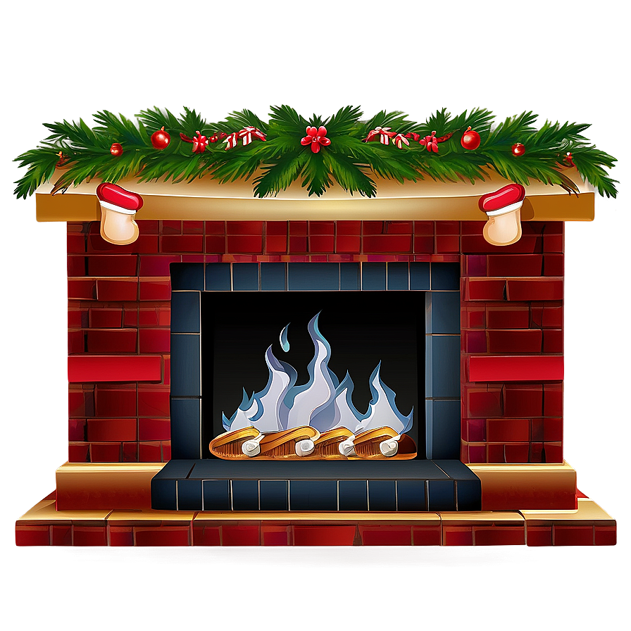 Romantic Christmas Fireplace Scene Png 9 PNG image