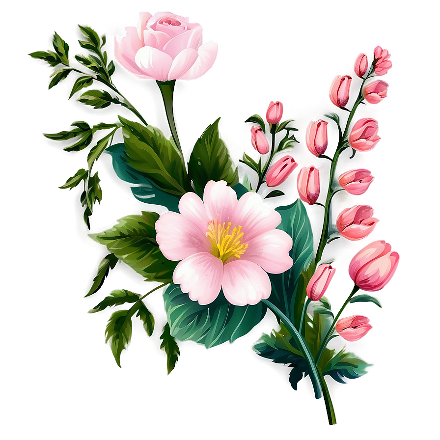 Romantic Corner Flower Clipart Png 06272024 PNG image