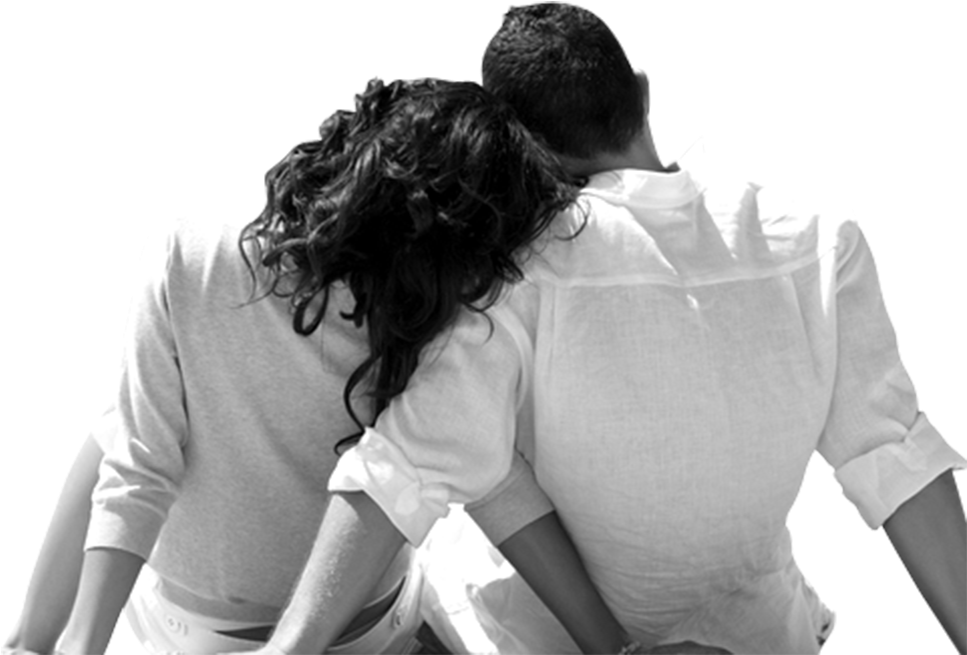 Romantic Couple Embrace Back View PNG image