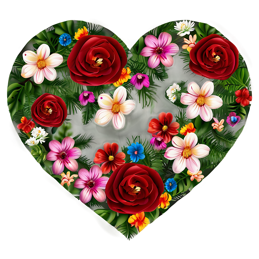 Romantic Floral Heart Png 05062024 PNG image