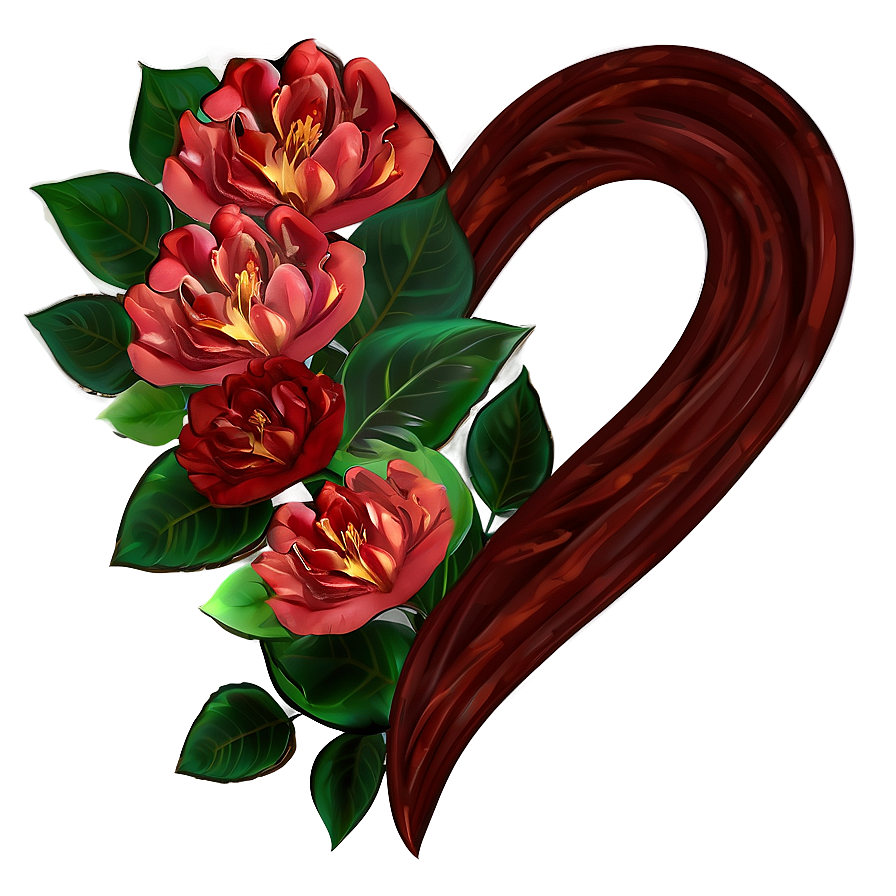 Romantic Floral Heart Png 38 PNG image